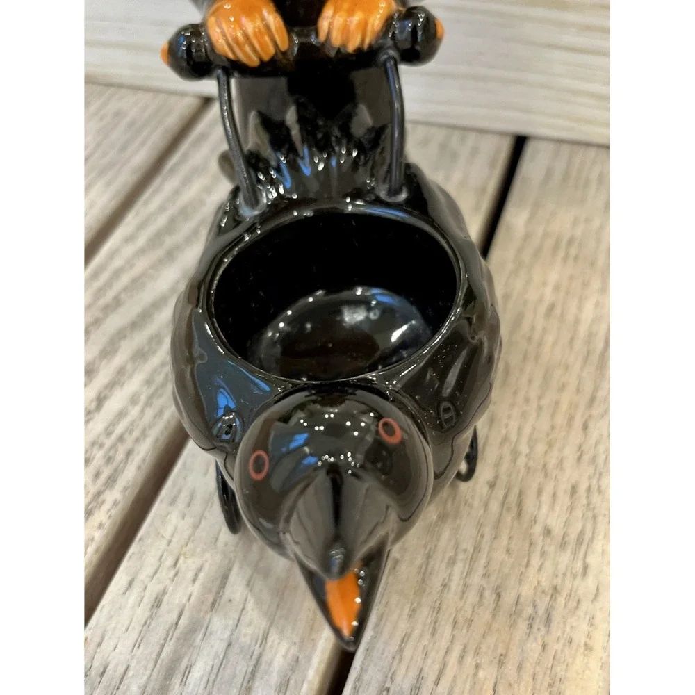 Yankee Candle PumpkinPeople Raven Carriage TeaLight Holder Halloween 2011 Rare